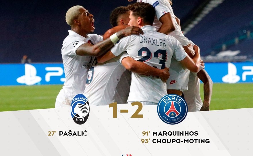 Paris Saint-Germain, calificare dramatică în semifinalele UCL după ce a dispus de Atalanta Bergamo cu scorul   de 2-1 (0-1), ambele goluri marcate în minutele de prelungire. (PSG/facebook)