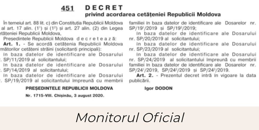 Pagină din Monitorul Oficial al Republicii Moldova (facebook.com / Sergiu Litvinenco)
