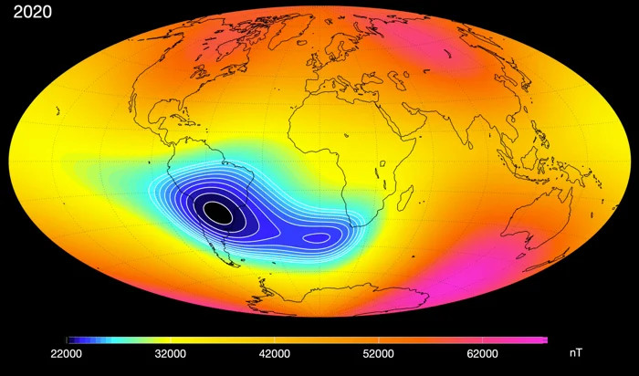 Anomalia Atlanticului de Sud de măreşte substanţial, conform NASA