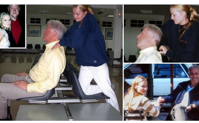 Bill Clinton, primind un masaj de la una din fetele folosite de pedofilul Jeffrey Epstein, în timpul uinei călătorii la bordul avionului supranumit Lolita Express aparţinând miliardarului