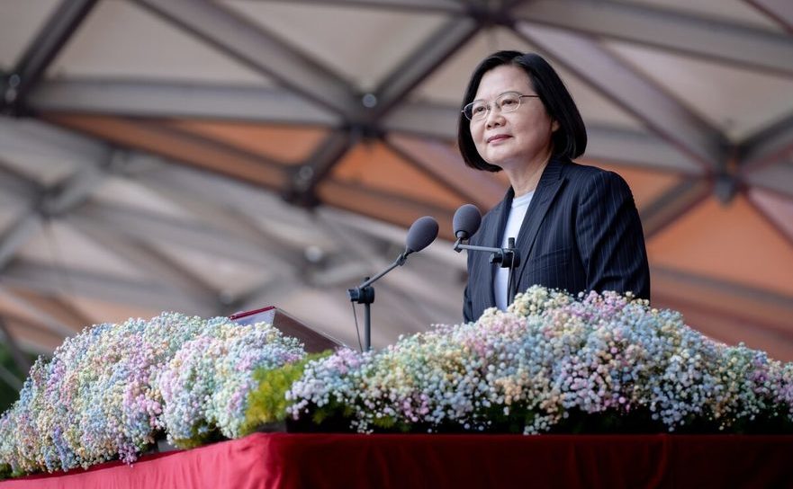 Preşedintele Taiwanului, Tsai Ing-wen vorbind de ziua naţională, 10 octombrie 2020