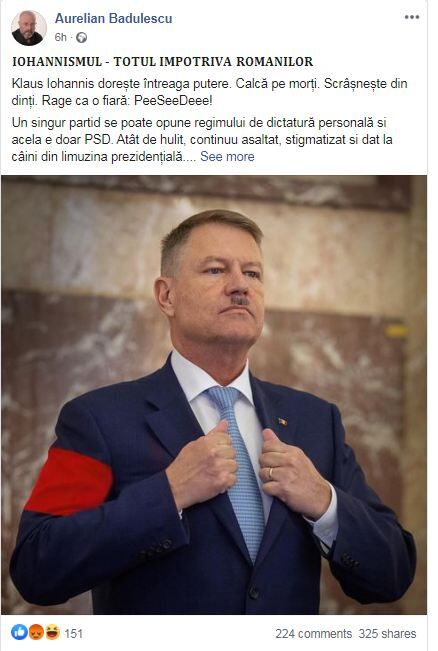 Postarea lui Badulescu (Facebook)