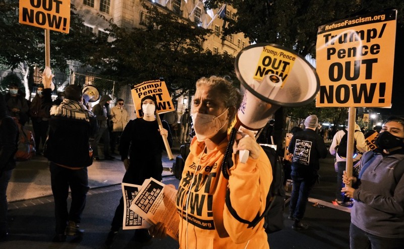 Proteste în Washington DC în noaptea alegerilor