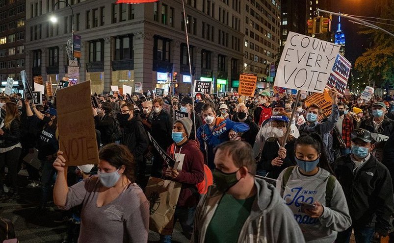 Proteste ale stângii americane în Manhattan, 4 noiembrie 2020