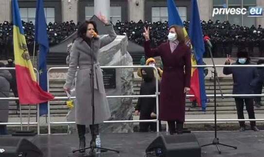 Maia Sandu la protestul din PMAN, 6.12.2020 (captură video)