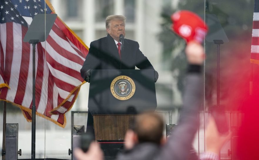 Donald Trump vorbind suporterilor strânşi la Washington DC, 6 ianuarie 2021