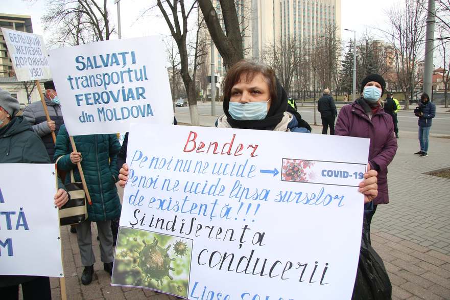 Protest al feroviarilor la Chişinău