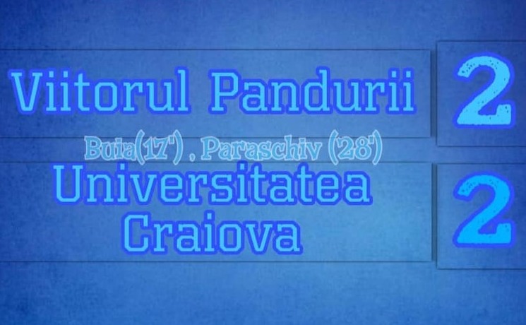 Universitatea Craiova - ACS Viitorul Pandurii Târgu Jiu, 2-2 (2-2), în  deplasare, în manşa secundă a semifinalelor Cupei României.