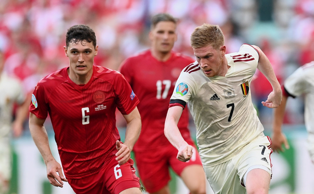 Belgia, în optimile de finală ale turneului final după 2-1 (0-1), cu echipa Danemarcei.