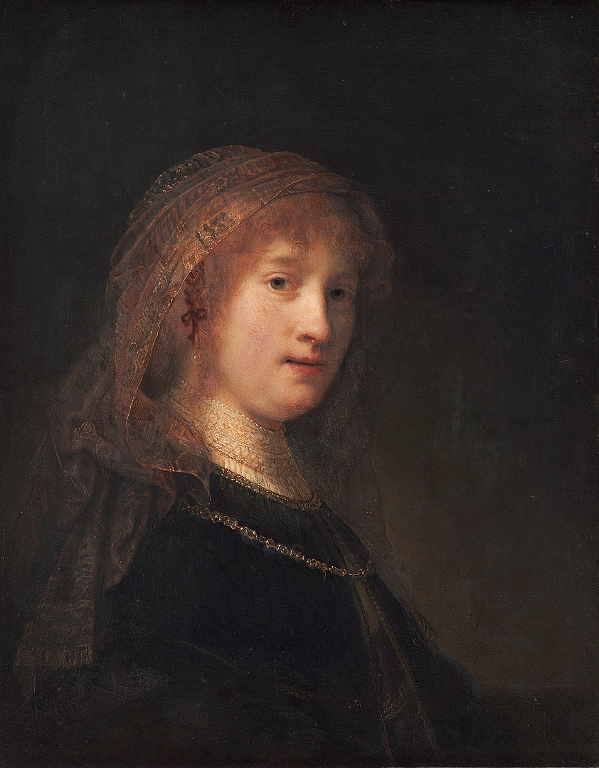 Saskia van Uylenburgh, portret, Rembrandt. 1635. (wikipedia.org)