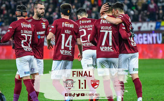 FC Rapid - Dinamo Bucureşti 1-1 (1-1), în etapa a 28-a a   Ligii I de fotbal. (FC Rapid 1923/facebook)