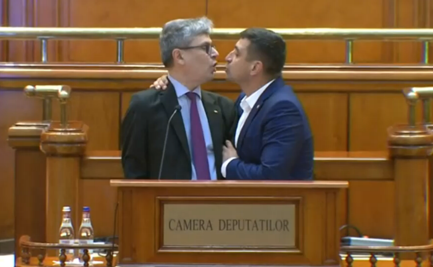 Virgil Popescu, agresat de liderul AUR George Simion, în Parlament