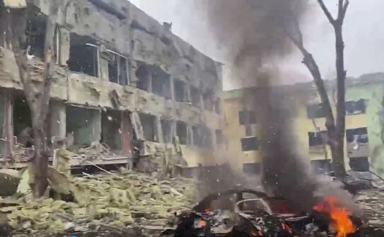 Spitalul de copii din Mariupol, bombardat (Captura Video)