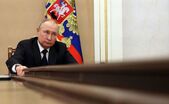 Vladimir Putin, 10 martie 2022 (Mikhail Klimentyev/Sputnik/AFP via Getty Images)
