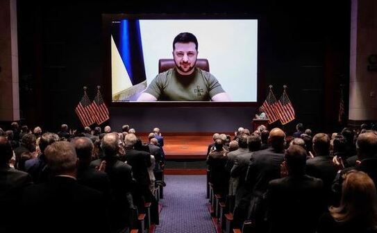 Volodimir Zelenski, adresându-se parlamentarilor din Congresul  SUA (Captură ecran)