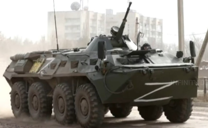 Tanc al armatei ruse, purtând inscripţia "Z" (Youtube screenshot)