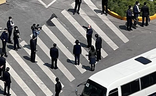 Vicepremierul chinez Sun Chunlan în vizită la Shanghai, începutul lui aprilie 2022 (Captură video Epoch Times)