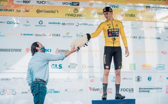 Rutierul olandez Tim van Dijke (Jumbo - Visma). (Turul Ciclist al Sibiului/facebook)