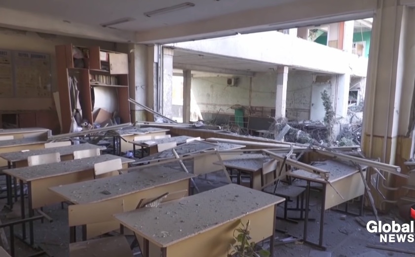 Şcoală din Ucraina distrusă de bombardamentele armatei ruse