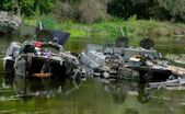 Tancuri ruseşti abandonate în Ucraina (Captură ecran)