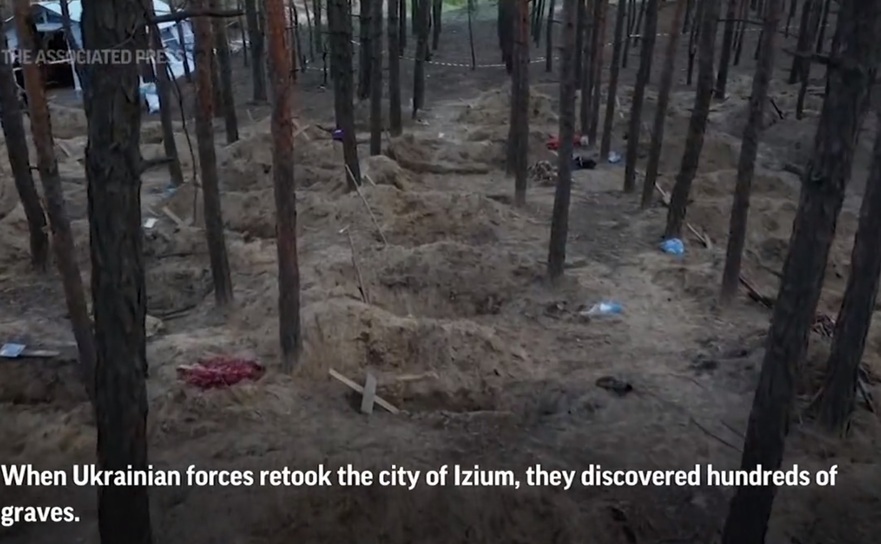 În oraşul ucrainean Izium au fost descoperite sute de morminte, după plecarea trupelor invadatoare ruseşti