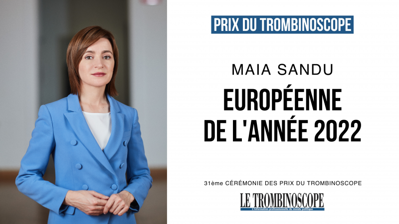 
Maia Sandu, desemnată personalitatea europeană a anului 2022
