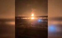 Incendiu la o rafinărie din Krasnodar, Rusia (Youtube - captură ecran)