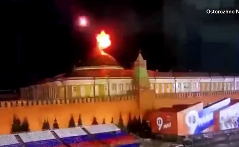 Imaginile cu o dronă care a explodat deasupra Kremlinului