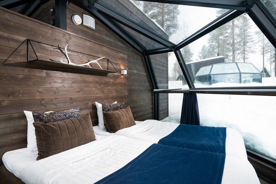 Interiorul unui "iglu de sticlă" la Ranua Resort. (Prin amabilitatea Ranua Resort)