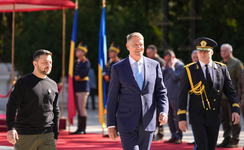 Volodimir Zelenski primit cu onoruri militare la Cotroceni de Klaus Iohannis, 10 octombrie 2023