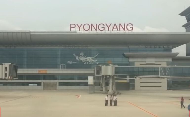 Aeroportul din PyongYang din Coreea de Nord.