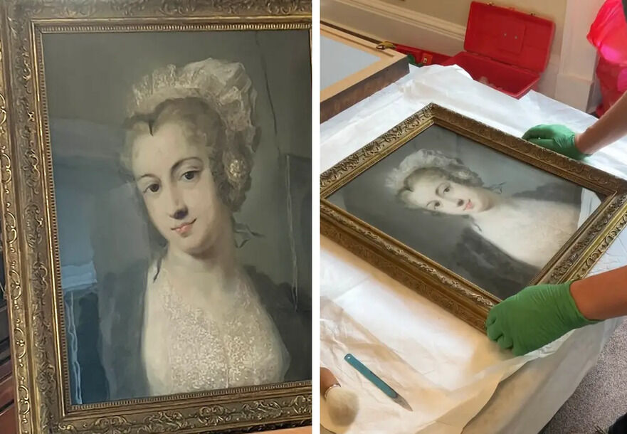 Un tablou presupus a fi o copie şi lăsat în depozit timp de 30 de ani este de fapt o piesă originală de mii de euro, realizată de renumita artistă din secolul al XVIII-lea Rosalba Carriera. (SWNS)