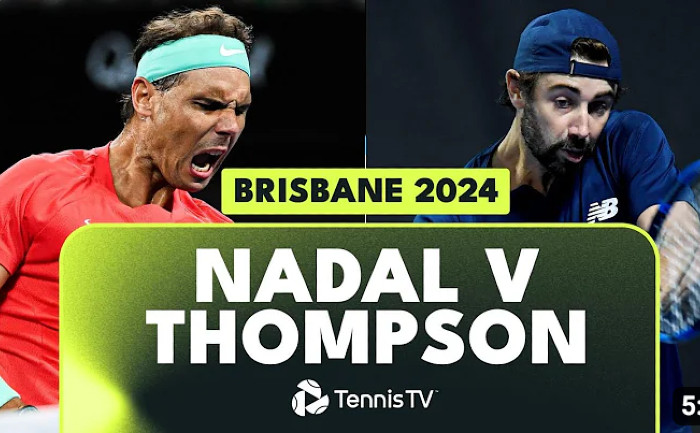 Rafa Nadal vs Jordan Thompson (screenshot via Youtube)