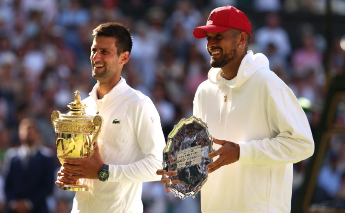 Novak Djokovic împreună cu tenistul australian Nick Kyrgios