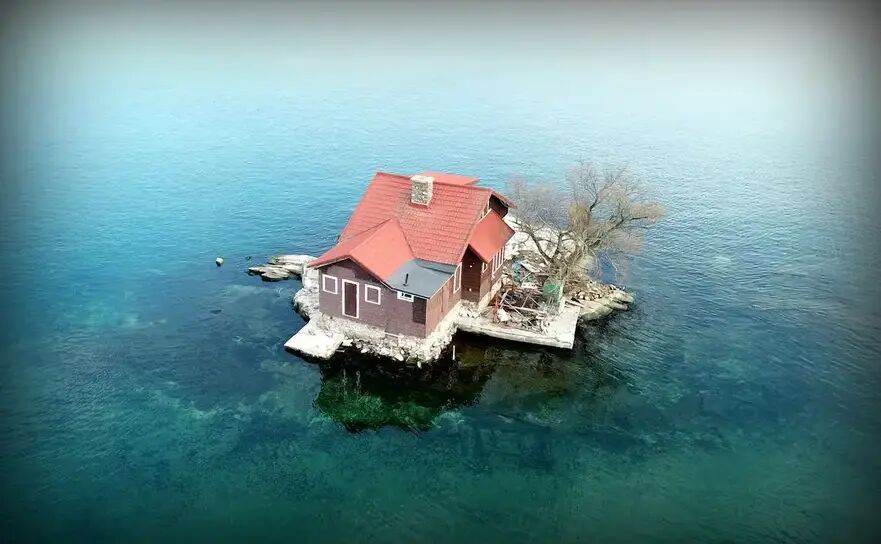 Hub Island situată în Golful Alexandria, New York. (BeatoAerialPhotography/Shutterstock)