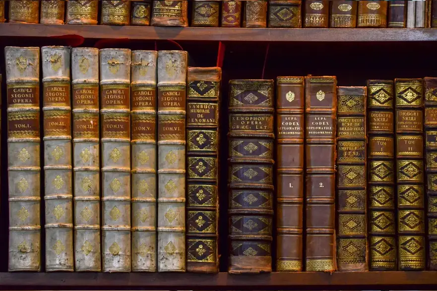 Un raft plin de cărţi de epocă în Biblioteca Naţională a Austriei. (Ann Raff/Shutterstock)