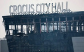 Crocus Mall după atentatul din 22 martie 2024 (Stringer/AFP/Getty Images)