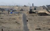 O tabără părăsită pentru palestinienii strămutaţi la graniţa cu Egiptul, în Rafah, în sudul Fâşiei Gaza (Getty Images)