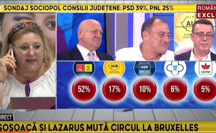 Show total la RTV Ciutacu o felicită pe Şoşoacă pentru cei 6 daţi de Palada Senatoarea