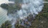 Incendiu de vegetaţie de mari proporţii, în sudul Italiei, 24 iulie 2024 (Screenshot)