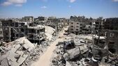Urmările atacului israelian asupra oraşului Beit Lahia, în nordul Fâşiei Gaza, pe 29 iulie 2024, pe fondul conflictului în curs între Israel şi gruparea militantă palestiniană Hamas. (Getty Images)