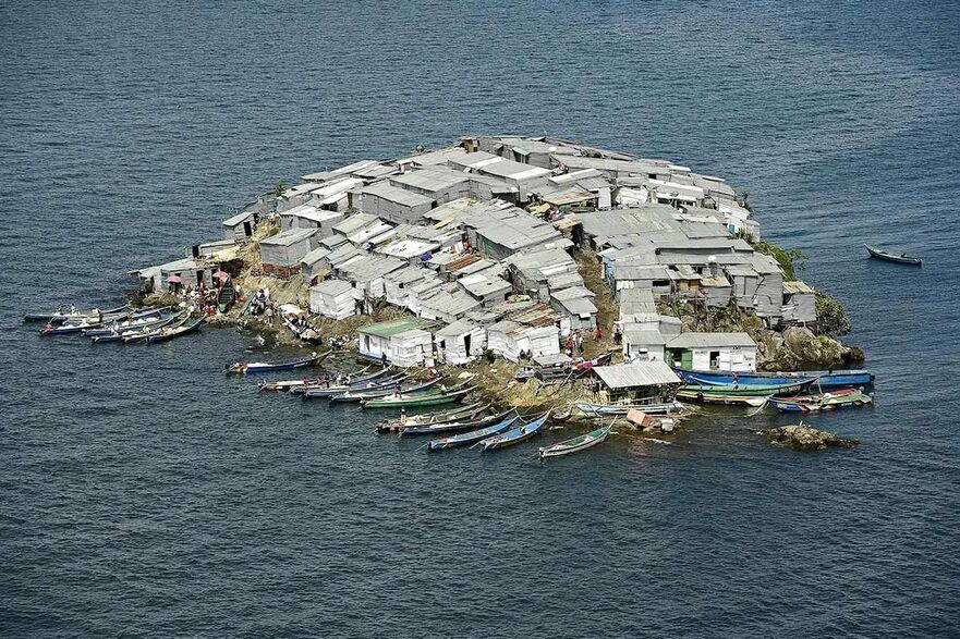 O vedere aeriană a insulei Migingo. (Carl De Souza/AFP via Getty Images)