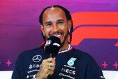 Lewis Hamilton la conferinţa de presă a piloţilor înainte de Marele Premiu F1 al Italiei, 29 august 2024 (Getty Images)