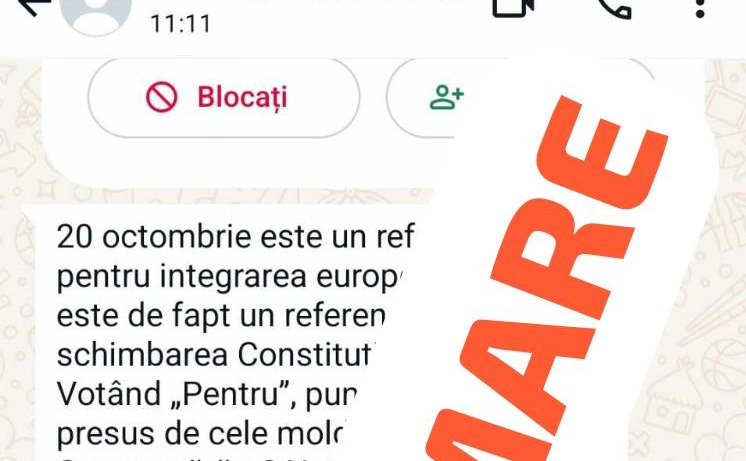 Mesaj primit de moldoveni pe Whatsapp înainte de alegeri (stisc.gov.md)