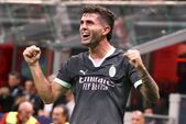 Christian Pulisic de la AC Milan sărbătoreşte după ce a marcat golul de deschidere în timpul UEFA Champions League 2024/25, Italia,  22 octombrie 2024. (Getty Images)