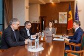 Oleg Serebrian, Igor Grosu, Maia Sandu şi Dorin Recean, discuţii despre situaţia energetică din stânag Nistrului (facebook.com / Maia Sandu)