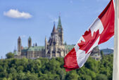 Steag canadian în faţa Parlamentului din Ottawa (Getty Images)