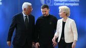 António Costa, Volodimir Zelenski, Ursula von der Leyen (Getty Images)