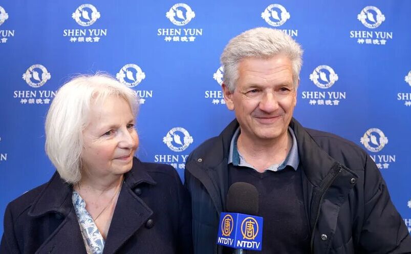 Régis Diziain şi soţia sa au vizionat Shen Yun la Amphithéâtre 3000 din Lyon, 24 aprilie 2025 (NTD)