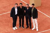 Big 4 - Roger Federer, Rafael Nadal, Novak Djokovic şi Andy Myrray la ceremonia de retragere din tenis a lui Rafael Nadal, Roland Garros, 2025 (Getty Images)